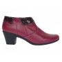 Botine dama grena din piele naturala cu toc gros si fermoar MV4GRN